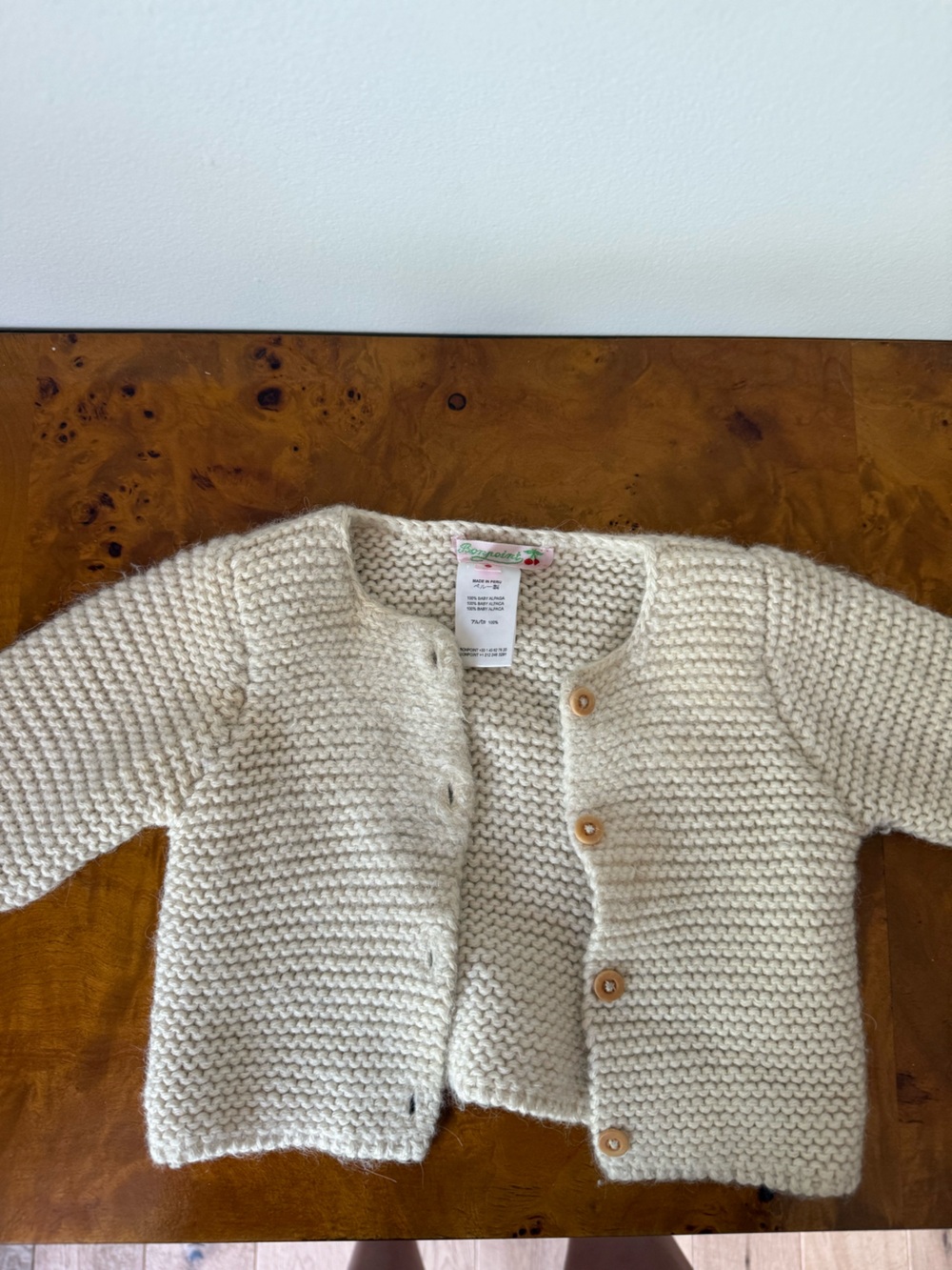 Bonpoint baby alpaca cardigan 6 mo